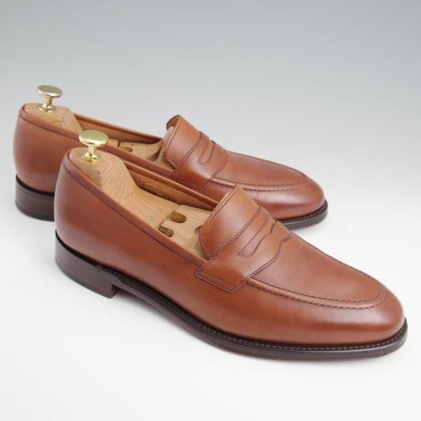 極美品★(英)Loake/ローク 8F【★WHITEHALL/コインローファー】025ラスト/カーフ/茶/メンズ★l403