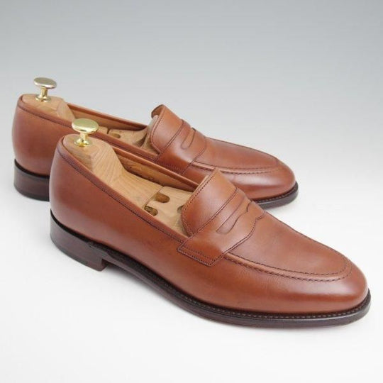 極美品★(英)Loake/ローク 8F【★WHITEHALL/コインローファー】025ラスト/カーフ/茶/メンズ★l403