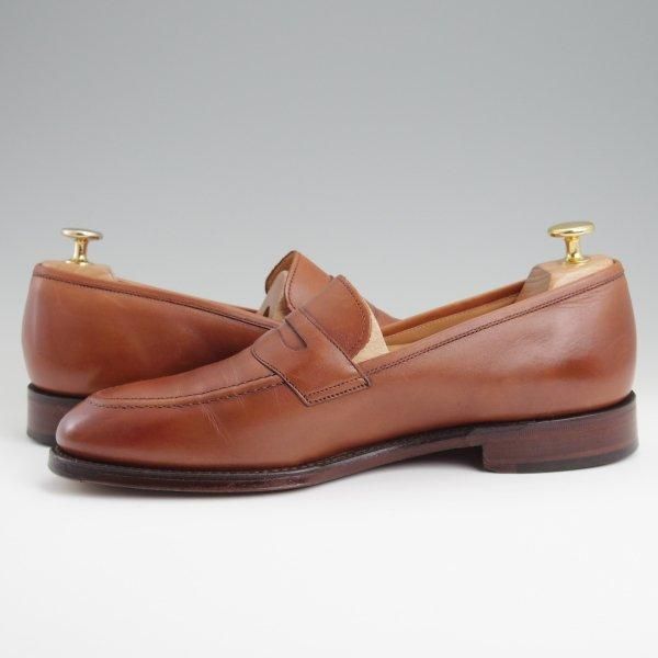 極美品★(英)Loake/ローク 8F【★WHITEHALL/コインローファー】025ラスト/カーフ/茶/メンズ★l403