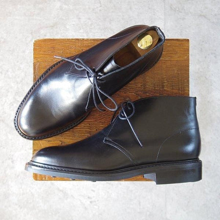 未使用★(英)チーニー 6.5F【定価￥82,500-★ダイナイトソール仕様/CROWFIELD R】1886ラスト/チャッカブーツ/カーフ/黒/CHEANEY★l407