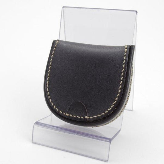 ほぼ未使用★万双【定価￥9,680-★ブライドルレザー仕様/コインケース/馬蹄型】小銭入れ/レザー/本革/黒/メンズ★l411