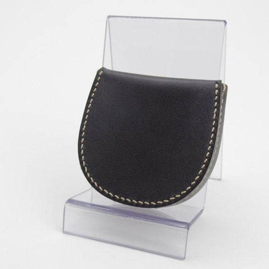 ほぼ未使用★万双【定価￥9,680-★ブライドルレザー仕様/コインケース/馬蹄型】小銭入れ/レザー/本革/黒/メンズ★l411