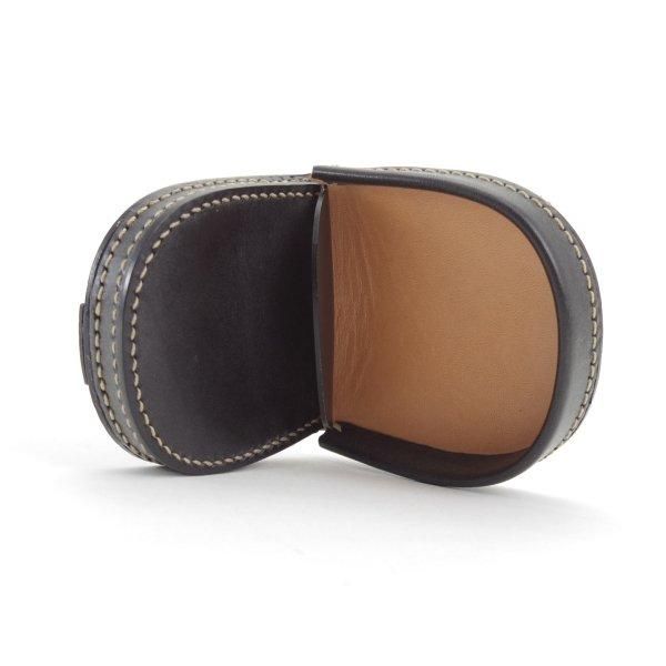 ほぼ未使用★万双【定価￥9,680-★ブライドルレザー仕様/コインケース/馬蹄型】小銭入れ/レザー/本革/黒/メンズ★l411