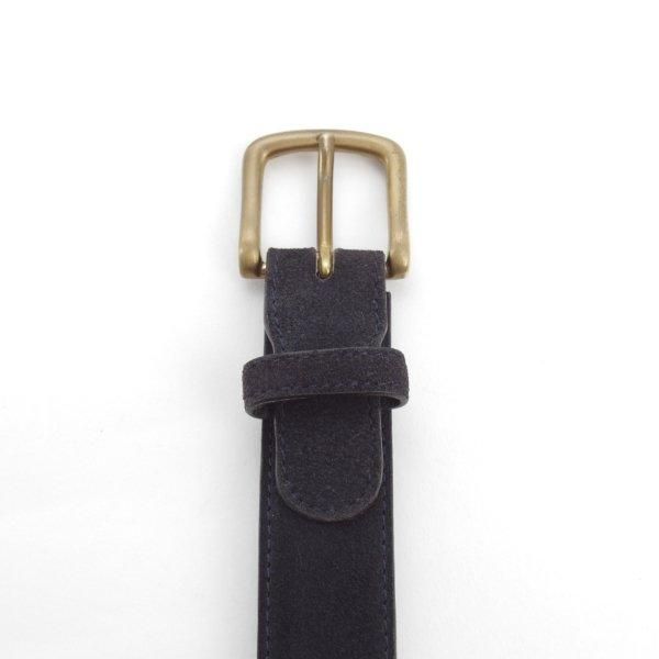 極上★エドワードグリーン フリーサイズ（サイズ調整可能）【★ベルト/スエード/紺】メンズ/革/レザー/EDWARD GREEN★l412