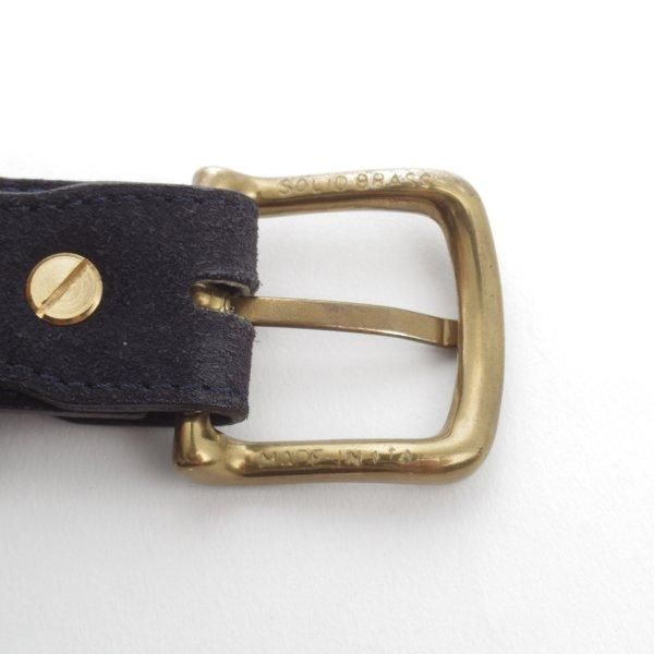 極上★エドワードグリーン フリーサイズ（サイズ調整可能）【★ベルト/スエード/紺】メンズ/革/レザー/EDWARD GREEN★l412