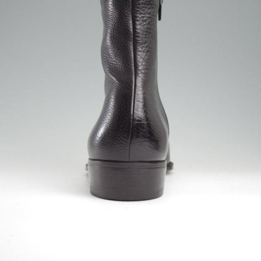 極上★(伊)BONORA/ボノーラ SIZE 42【貴重★サイドジップブーツ/黒】シボ革/メンズ★l413