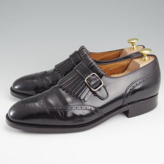 ★チャーチ 75F/UK7.5【旧チャーチ★ブックバインダーカーフ/Stafford】3都市ロゴ/69Rラスト/キルトモンク/黒/メンズ/Church's★l417