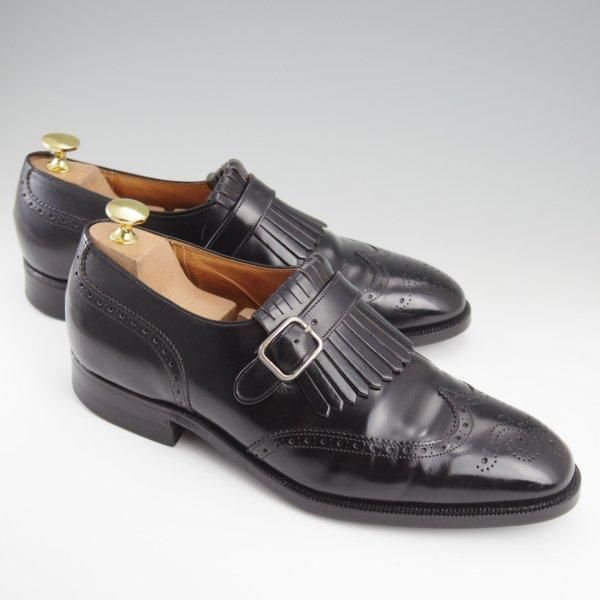 ★チャーチ 75F/UK7.5【旧チャーチ★ブックバインダーカーフ/Stafford】3都市ロゴ/69Rラスト/キルトモンク/黒/メンズ/Church's★l417