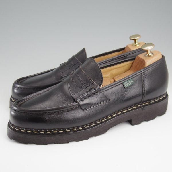 極美品★パラブーツ SIZE 8【定価￥94,600-★ランス/REIMS】ノアール/NOIR/コインローファー/リスレザー/黒/メンズ/Paraboot★l419