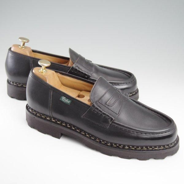 極美品★パラブーツ SIZE 8【定価￥94,600-★ランス/REIMS】ノアール/NOIR/コインローファー/リスレザー/黒/メンズ/Paraboot★l419