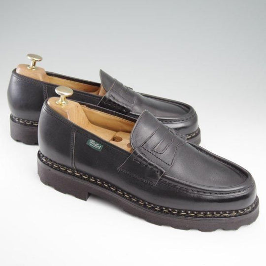 極美品★パラブーツ SIZE 8【定価￥94,600-★ランス/REIMS】ノアール/NOIR/コインローファー/リスレザー/黒/メンズ/Paraboot★l419