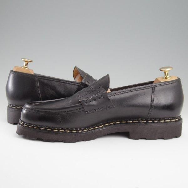 極美品★パラブーツ SIZE 8【定価￥94,600-★ランス/REIMS】ノアール/NOIR/コインローファー/リスレザー/黒/メンズ/Paraboot★l419
