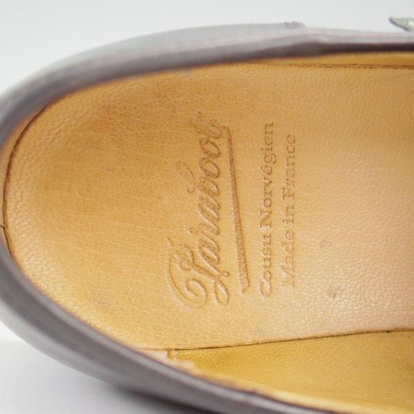 極美品★パラブーツ SIZE 8【定価￥94,600-★ランス/REIMS】ノアール/NOIR/コインローファー/リスレザー/黒/メンズ/Paraboot★l419
