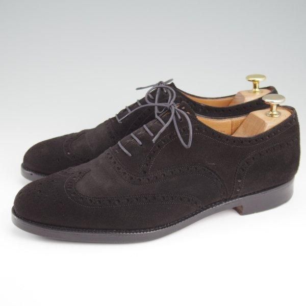 極上★チャーチ 80F/UK8【旧チャーチ★HICKSTEAD/ヒックステッド】84ラスト/3都市ロゴ/フルブローグ/スエード/黒/メンズ/Church's★l420