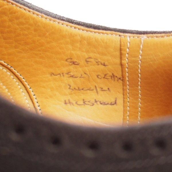 極上★チャーチ 80F/UK8【旧チャーチ★HICKSTEAD/ヒックステッド】84ラスト/3都市ロゴ/フルブローグ/スエード/黒/メンズ/Church's★l420