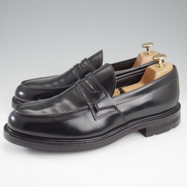 極美品★チャーチ 85F/UK8.5【現行5都市ロゴ★CAPSTONE 2/コインローファー】126ラスト/ポリッシュドバインダーカーフ/黒/Church's★l426