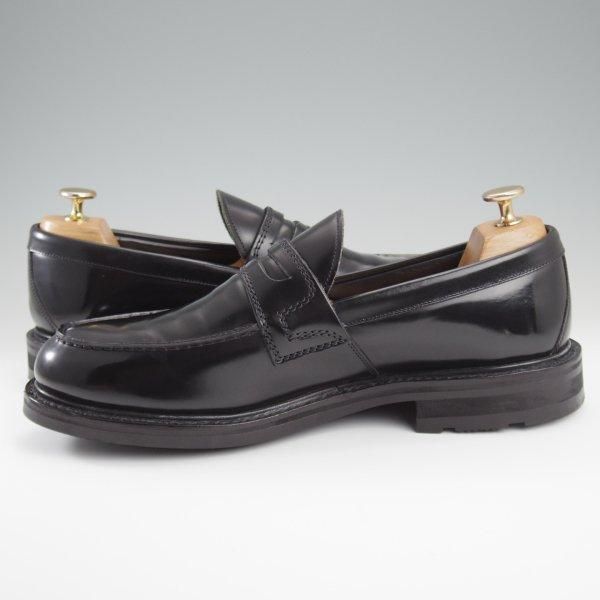 極美品★チャーチ 85F/UK8.5【現行5都市ロゴ★CAPSTONE 2/コインローファー】126ラスト/ポリッシュドバインダーカーフ/黒/Church's★l426