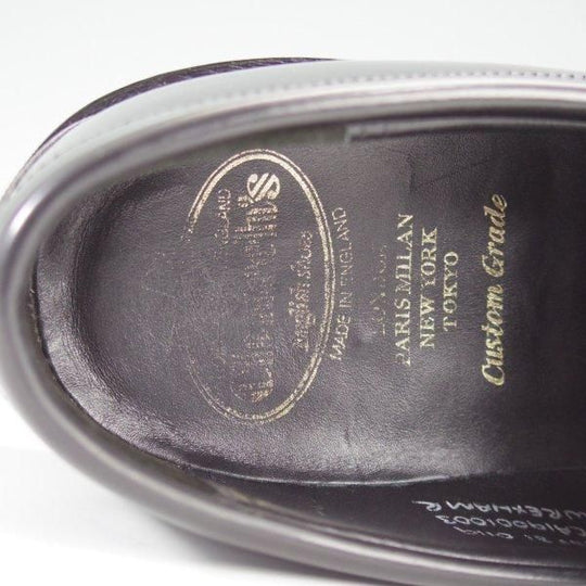 極美品★チャーチ 85F/UK8.5【現行5都市ロゴ★CAPSTONE 2/コインローファー】126ラスト/ポリッシュドバインダーカーフ/黒/Church's★l426