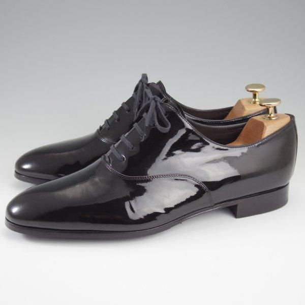 極美品★ジョンロブ 8.5E【貴重★CALISTO/カリスト/8695ラスト】プレーントゥ/パテントレザー/黒/メンズ/JOHN LOBB★l427