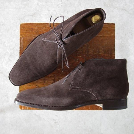 極美品★(伊)サントーニ SIZE 6【上級★グッドイヤーウェルテッド製法/チャッカーブーツ】13511/スエード/濃茶/メンズ/Santoni★l428