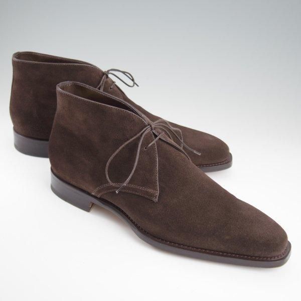 極美品★(伊)サントーニ SIZE 6【上級★グッドイヤーウェルテッド製法/チャッカーブーツ】13511/スエード/濃茶/メンズ/Santoni★l428