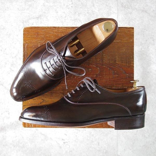 極美品★ジョンロブ 7E【ミュージアムカーフ風パティーヌ★ASCOT/オックスフォードシューズ】1105ラスト/濃茶/メンズ/JOHN LOBB★l433