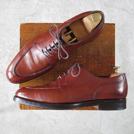 極上★(英)ガジアーノ&ガーリング 8F【貴重★EG/ドーバー似寄りモデル/純正ツリー付】STAMFORD/ハッチグレイン/Uチップ/タン/茶★l434