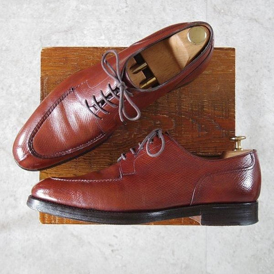 極上★(英)ガジアーノ&ガーリング 8F【貴重★EG/ドーバー似寄りモデル/純正ツリー付】STAMFORD/ハッチグレイン/Uチップ/タン/茶★l434