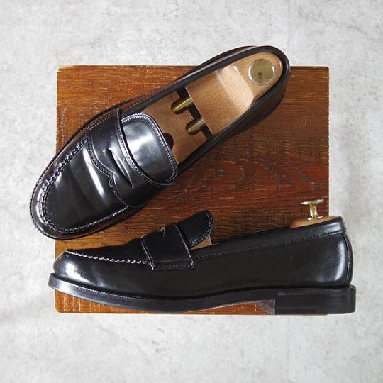 ほぼ未使用★オールデン 7.5E【現行定価18万円程度★コードバン仕様/9989】ヴァンラスト/コインローファー/黒/メンズ/ALDEN★l435