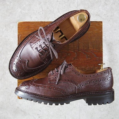 極上★トリッカーズ SIZE 7【定価￥121,000-★BOURTON/コマンドソール】バートン/フルブローグ/カントリーシューズ/濃茶/Tricker's★l450