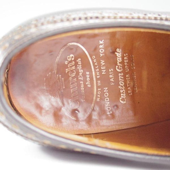 ★チャーチ 85F/UK8.5【旧チャーチ★ブックバインダーカーフ/GRAFTON/73ラスト】グラフトン/フルブローグ/黒/メンズ/Church's★l451