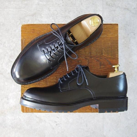 未使用★(スペイン製)カルミナ SIZE 5.5【定価￥83,600-★プレーントゥ/80501】CALVIAラスト/カーフ/黒/メンズ/CARMINA★l456