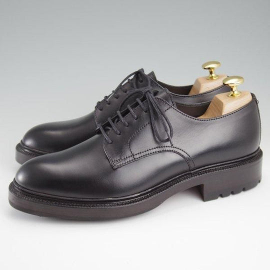 未使用★(スペイン製)カルミナ SIZE 5.5【定価￥83,600-★プレーントゥ/80501】CALVIAラスト/カーフ/黒/メンズ/CARMINA★l456