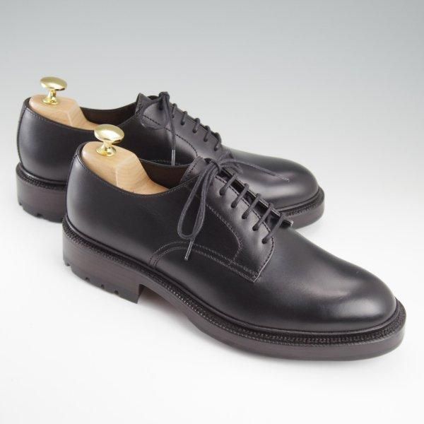 未使用★(スペイン製)カルミナ SIZE 5.5【定価￥83,600-★プレーントゥ/80501】CALVIAラスト/カーフ/黒/メンズ/CARMINA★l456