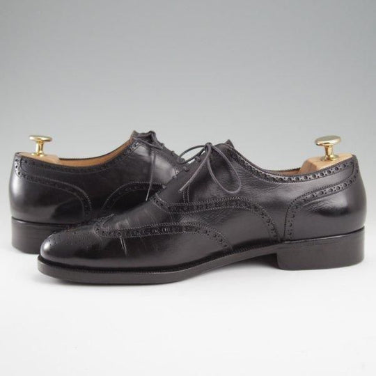 ★(伊)シルヴァノ・ラッタンジ SIZE 7.5【ハンドソーンウェルテッド製法★フルブローグ】カーフ/黒/メンズ/Silvano Lattanzi★l461
