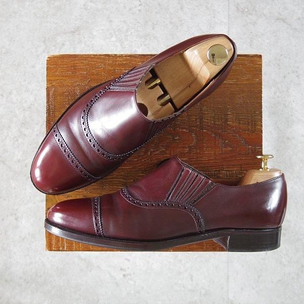 極上★クロケット&ジョーンズ 7.5E【貴重★(英)ポールセンスコーン別注/Poulsen Skone】サイドエラスティック/赤茶/Crockett&Jones★l474