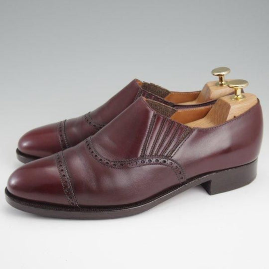 極上★クロケット&ジョーンズ 7.5E【貴重★(英)ポールセンスコーン別注/Poulsen Skone】サイドエラスティック/赤茶/Crockett&Jones★l474