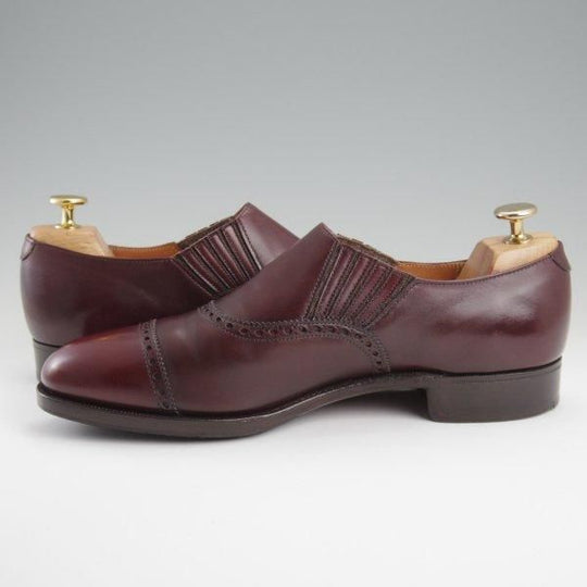 極上★クロケット&ジョーンズ 7.5E【貴重★(英)ポールセンスコーン別注/Poulsen Skone】サイドエラスティック/赤茶/Crockett&Jones★l474