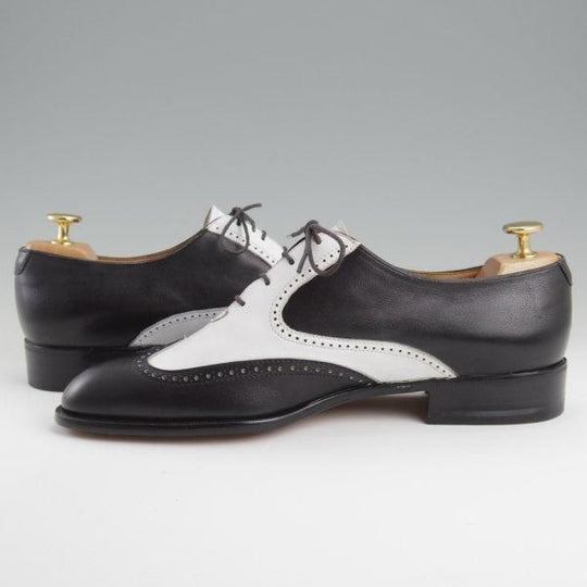 未使用★(伊)MORESCHI/モレスキー SIZE 7.5【★スペクテイターシューズ/フルブローグ】カーフ/白×黒/メンズ★l475