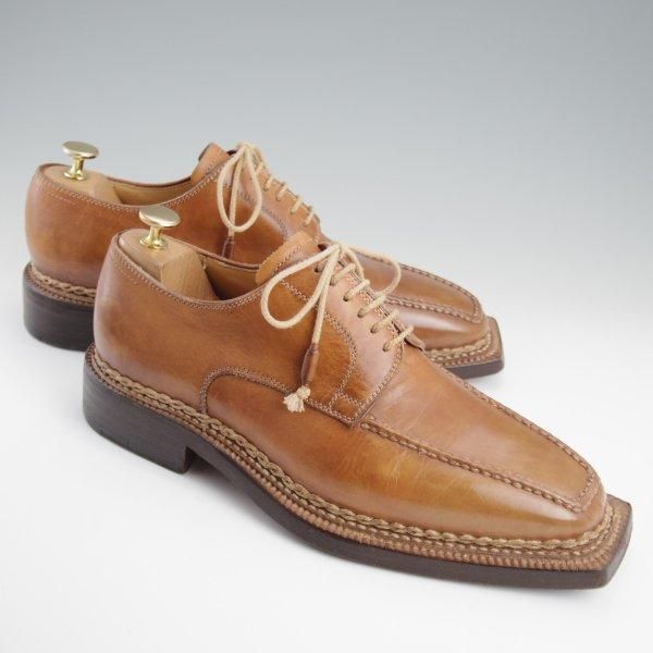 極上★(伊)ブランキーニ・カルツォレリア SIZE 8.5【高額★ノルベジェーゼ製法/純正シューツリー付】Uチップ/STEFANO BRANCHINI★l476