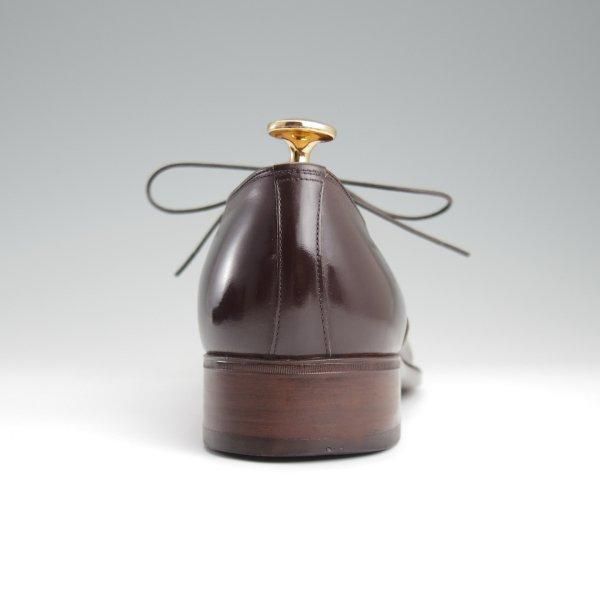 極上★銀座ヨシノヤ SIZE 25.5【小笠原シューズ製★ハンドソーンウェルテッド製法/プレーントゥ】Vフロント/濃茶/Ginza Yoshinoya★l477