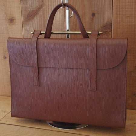 極上★ポーター/PORTER【貴重★ミュージックバッグ/型押しレザー】茶/革/メンズ/ビジネス/鞄★N5904
