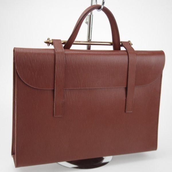 極上★ポーター/PORTER【貴重★ミュージックバッグ/型押しレザー】茶/革/メンズ/ビジネス/鞄★N5904
