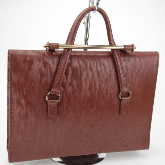 極上★ポーター/PORTER【貴重★ミュージックバッグ/型押しレザー】茶/革/メンズ/ビジネス/鞄★N5904