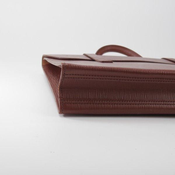 極上★ポーター/PORTER【貴重★ミュージックバッグ/型押しレザー】茶/革/メンズ/ビジネス/鞄★N5904
