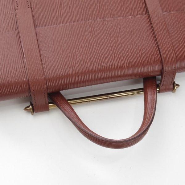 極上★ポーター/PORTER【貴重★ミュージックバッグ/型押しレザー】茶/革/メンズ/ビジネス/鞄★N5904