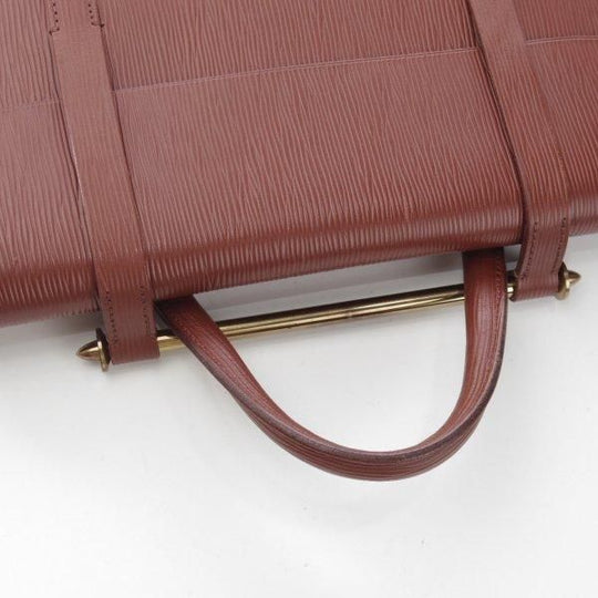 極上★ポーター/PORTER【貴重★ミュージックバッグ/型押しレザー】茶/革/メンズ/ビジネス/鞄★N5904