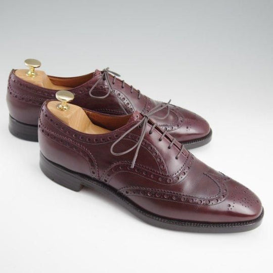 極上★チャーチ UK7.5程度/80D【旧チャーチ★73ラスト/フルブローグ】3都市ロゴ/カーフ/赤茶/メンズ/Church's★l479