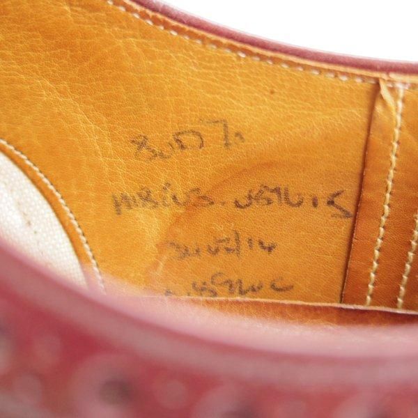 極上★チャーチ UK7.5程度/80D【旧チャーチ★73ラスト/フルブローグ】3都市ロゴ/カーフ/赤茶/メンズ/Church's★l479