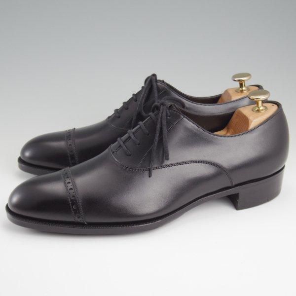 未使用★(英)ガジアーノ&ガーリング 7.5E【★CAMBRIDGE/ケンブリッジ/GG06ラスト】パンチドキャップトゥ/カーフ/黒/GAZIANO&GIRLING★l481